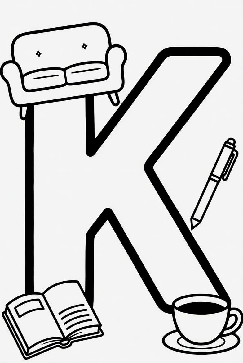 Büyük K Harfi Boyama Boyama