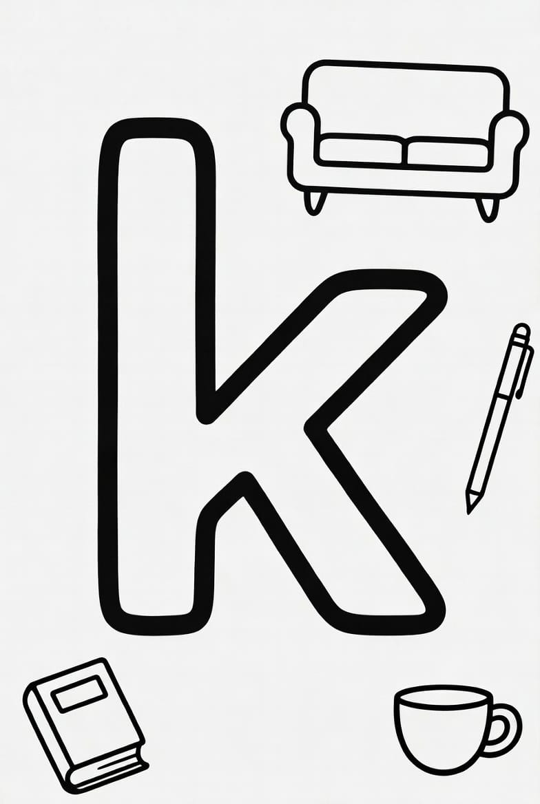 Küçük k Harfi Boyama Boyama