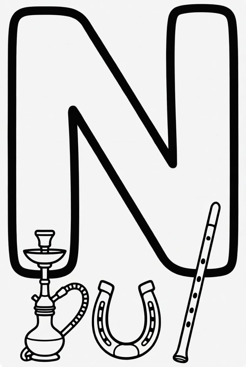 Büyük N Harfi Boyama