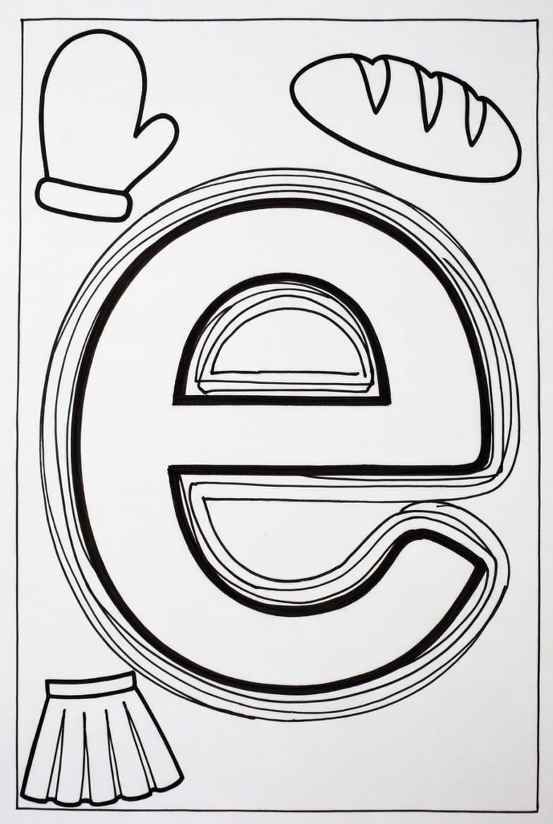 Küçük e Harfi Boyama Boyama