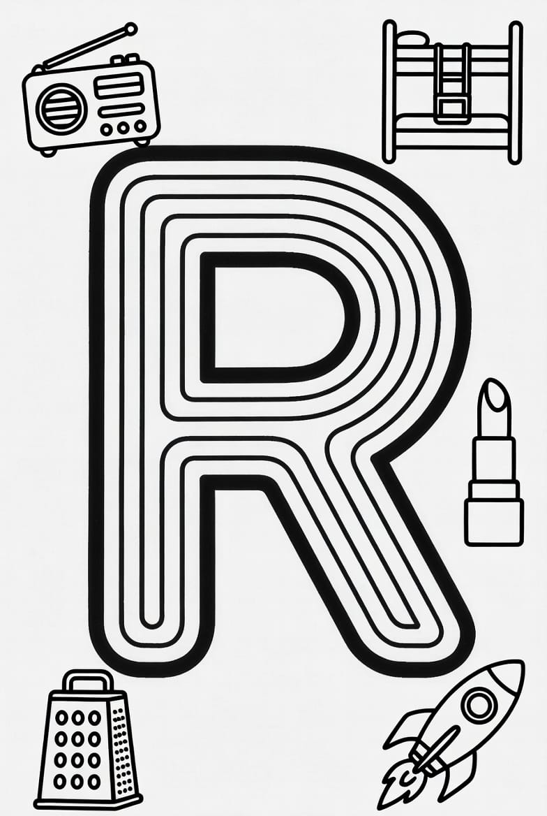 Büyük R Boyama Boyama