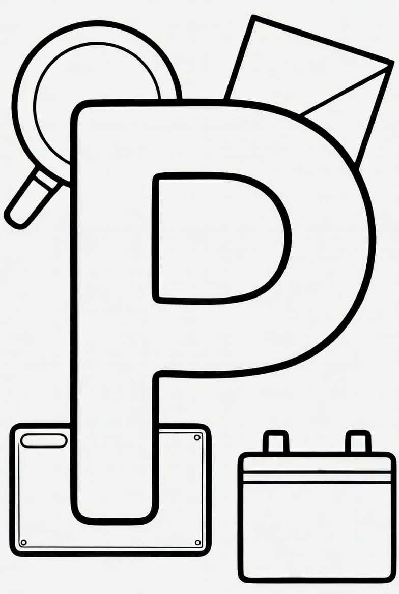 Büyük P Harfi Boyama Boyama