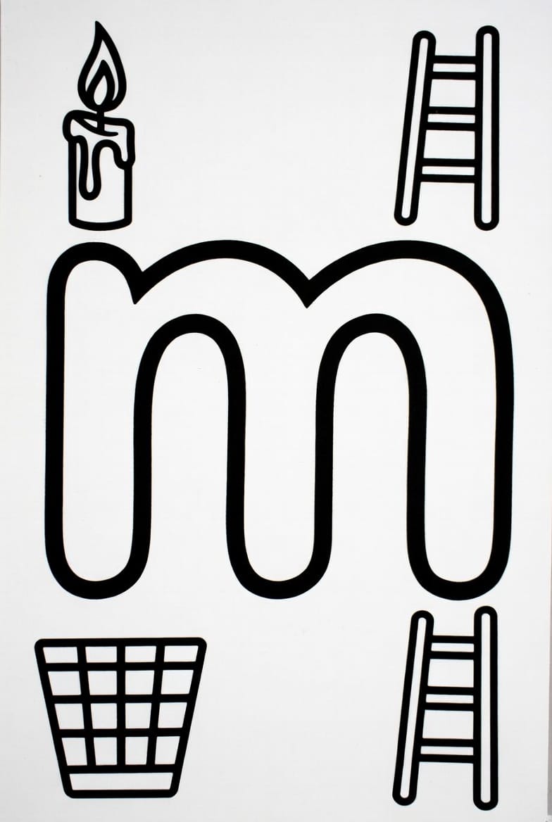 Küçük m Harfi Boyama Boyama