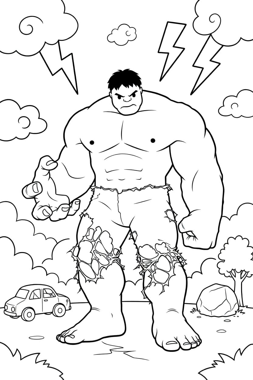 Dev Hulk Boyama Sayfasını Ücretsiz İndir, Yazdır ve Boya