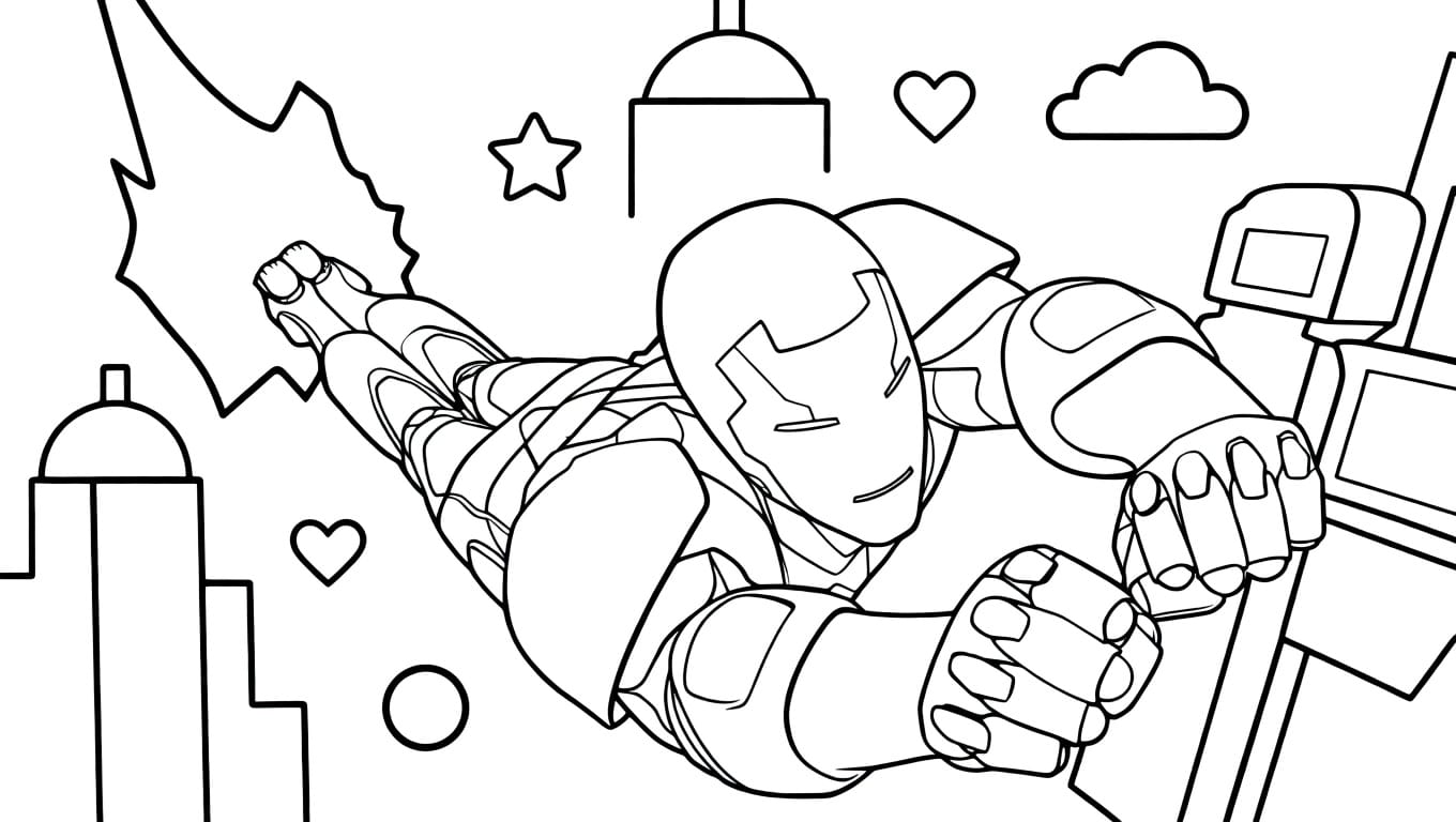 Süper Kahraman Iron Man Boyama Boyama