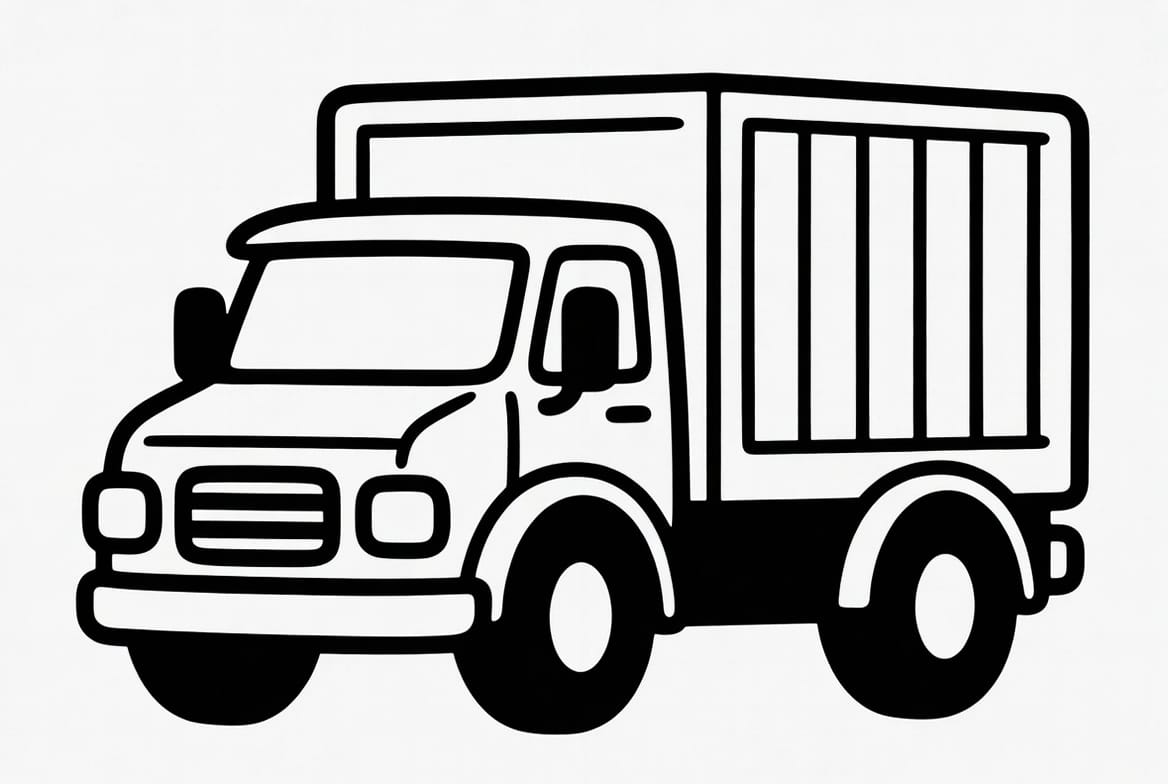 Sevimli Kamyon Boyama Sayfasını Ücretsiz İndir, Yazdır ve Boya