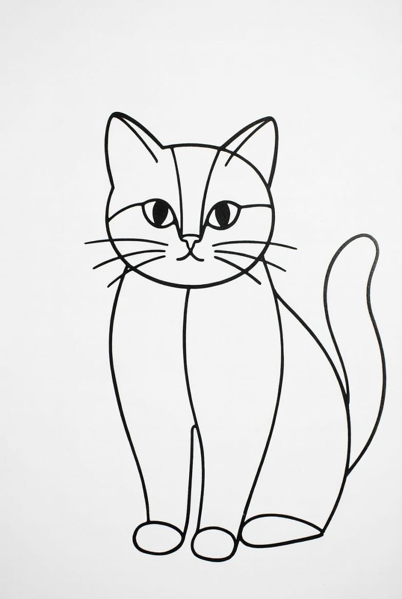Sevimli Kedi Boyama Sayfasını Ücretsiz İndir, Yazdır ve Boya