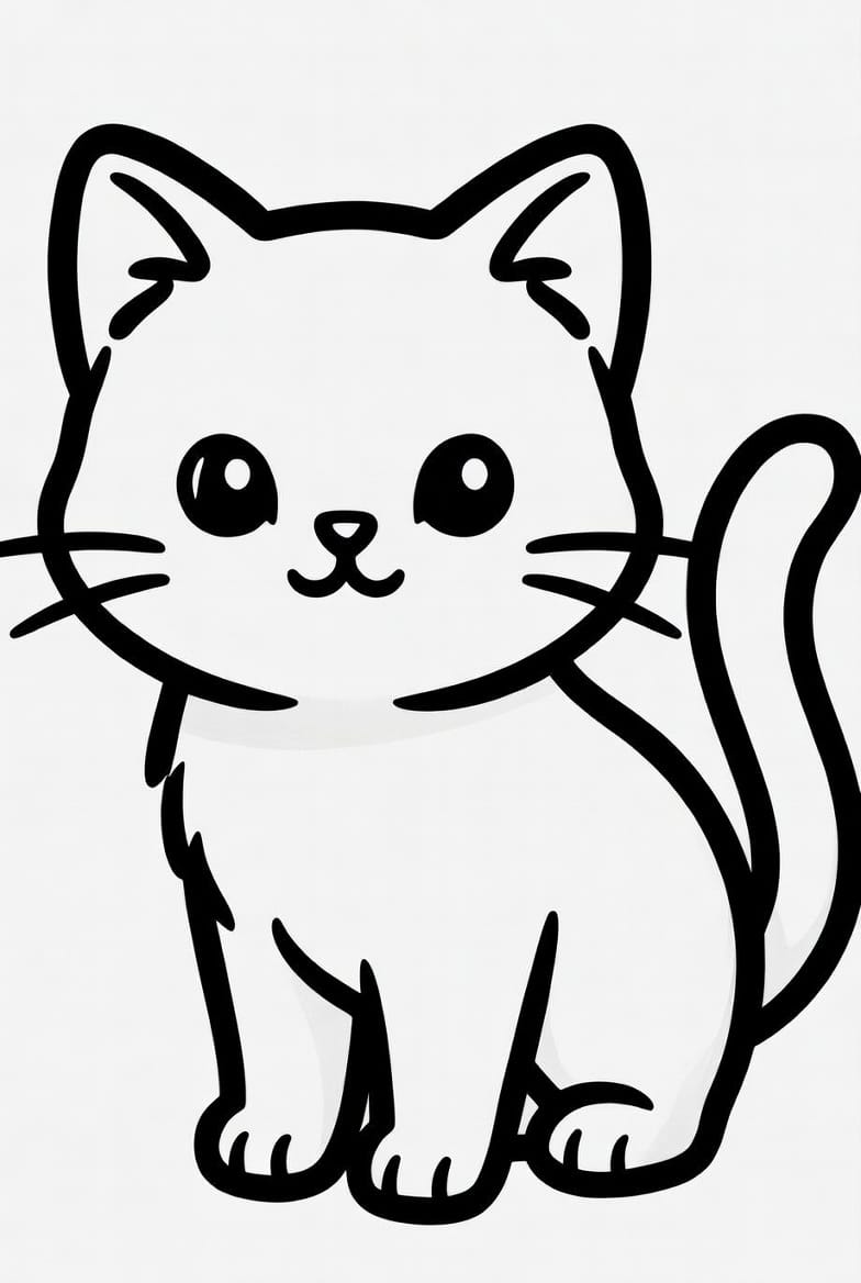 Yavru Kedi Boyama Sayfasını Ücretsiz İndir, Yazdır ve Boya