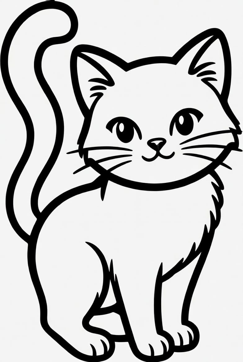 Güzel Kedi Boyama Boyama