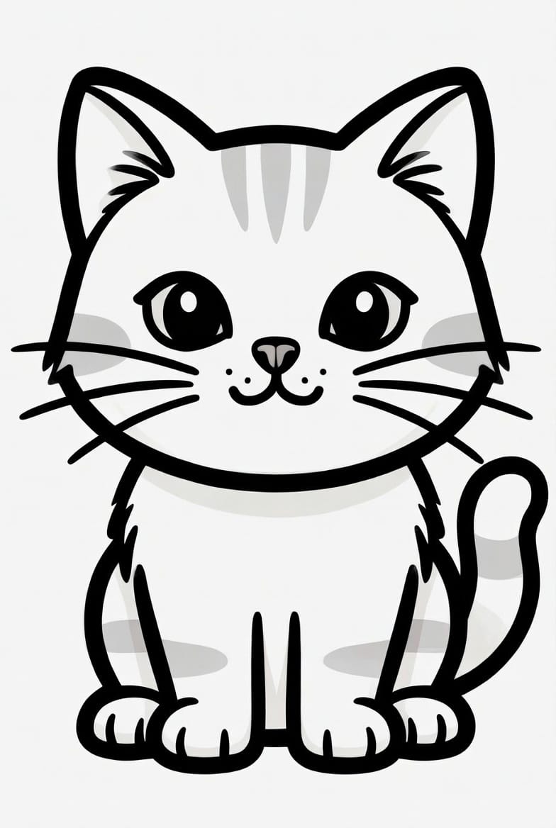 Patili Kedi Boyama. Boyama