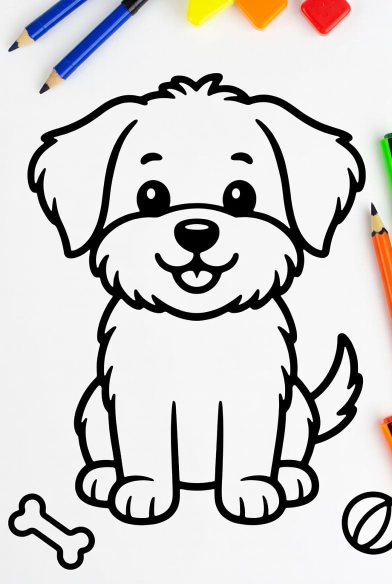 Tatlı Köpek Boyama Boyama