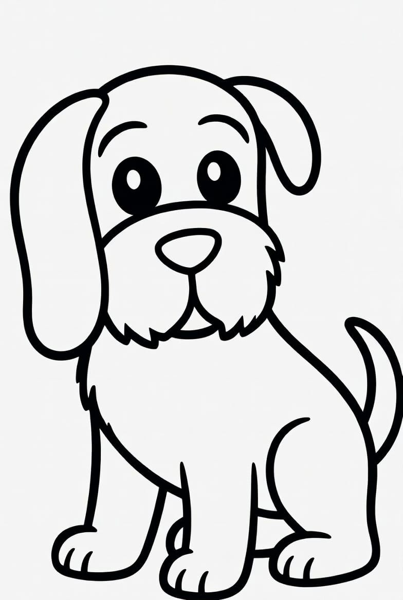 Tatlış Köpek Boyama Sayfasını Ücretsiz İndir, Yazdır ve Boya