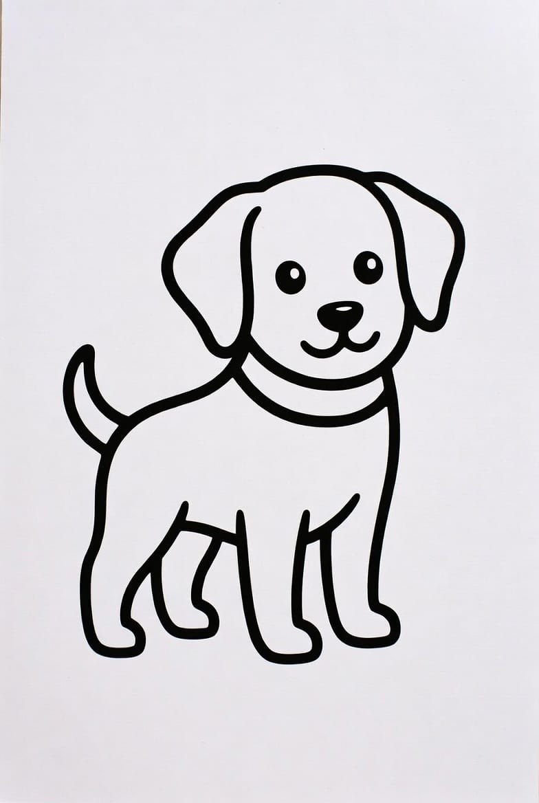 Komik Köpek Çizimleri Boyama