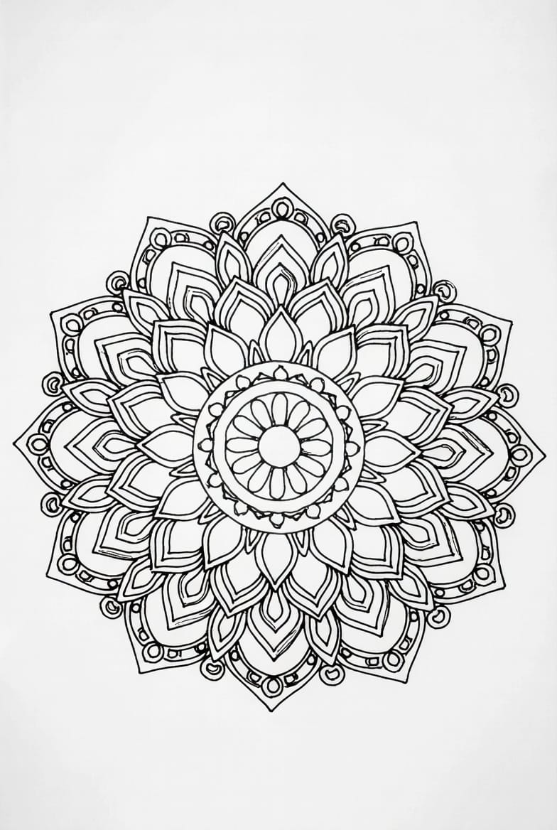 Çiçekli Mandala Boyama Boyama