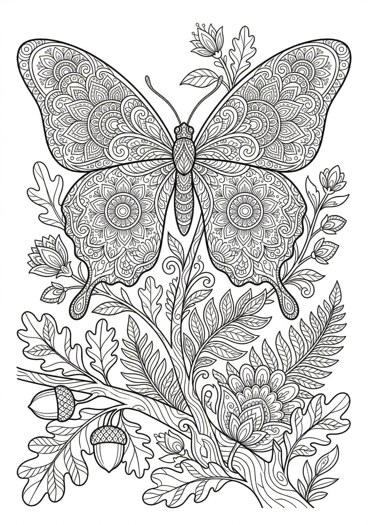 Kelebek Mandala Boyama Boyama