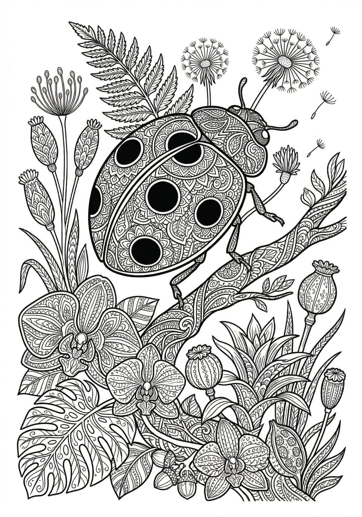 Böcek Mandala Boyama Boyama