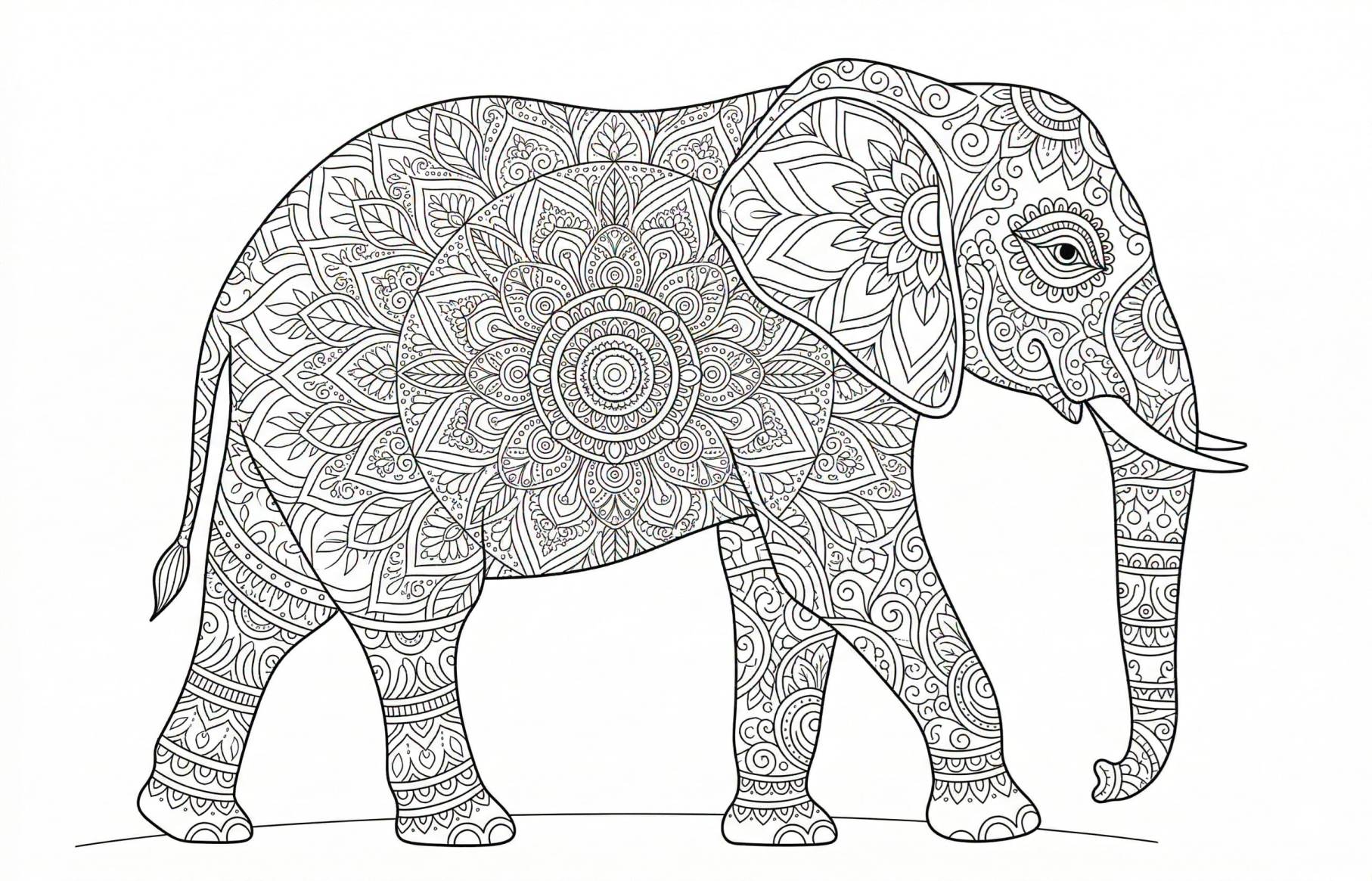 Fil Mandala Boyama Boyama