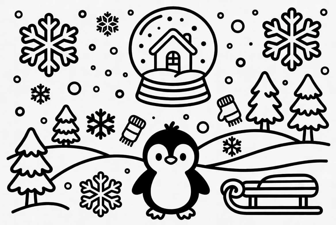 Kış Günü Boyama Boyama