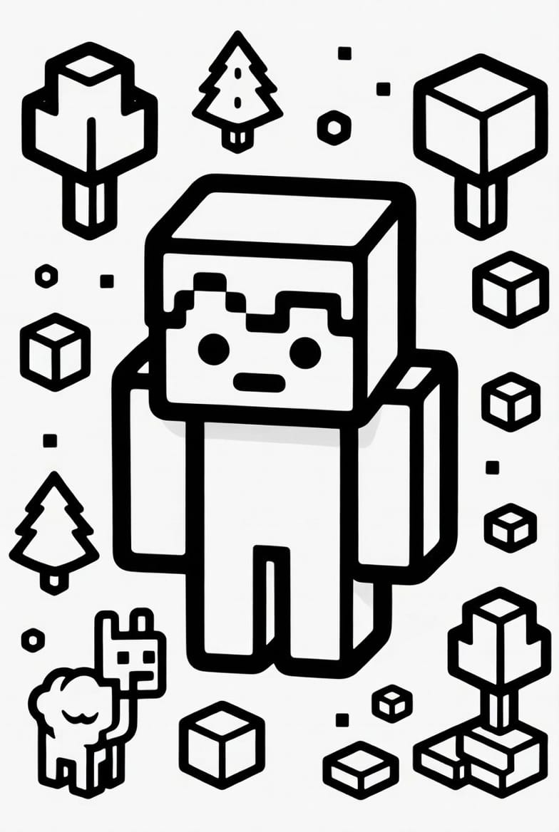 Creeper Boyama Sayfasını Ücretsiz İndir, Yazdır ve Boya