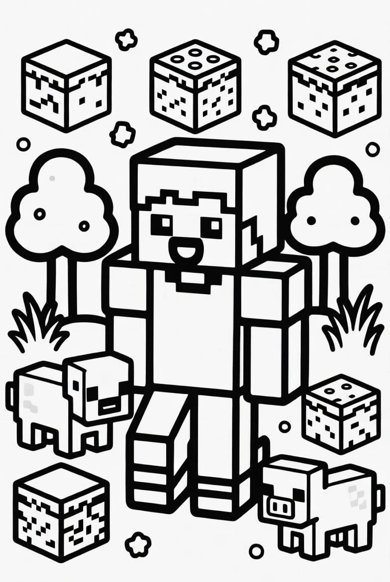 Elmas Zırhlı Steve Boyama Boyama