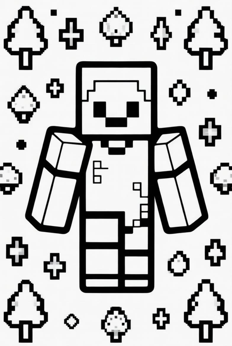 Minecraft Piglin Boyama Sayfasını Ücretsiz İndir, Yazdır ve Boya