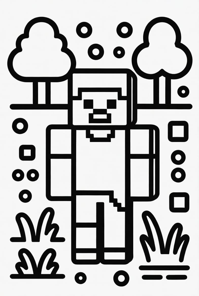 Okul Öncesi Minecraft Boyama Boyama