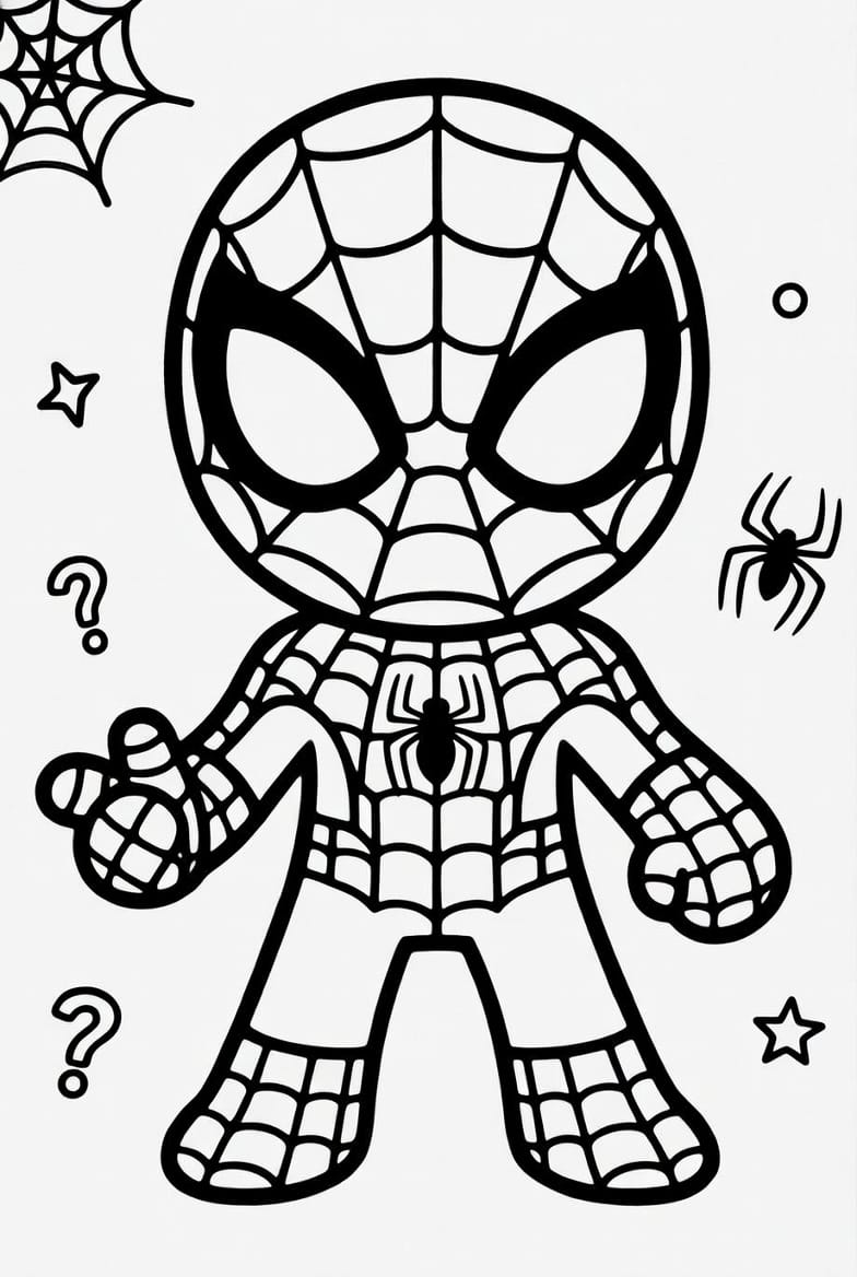 Kahraman Örümcek Adam Boyama Boyama