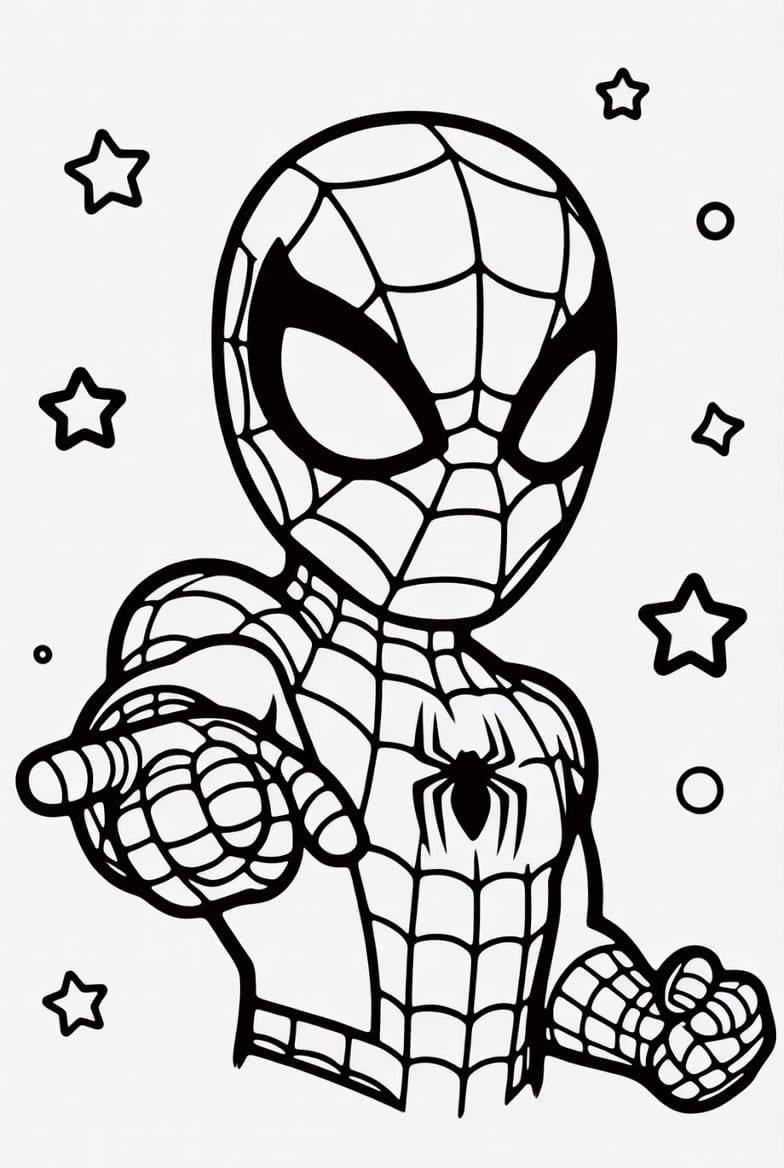 Havalı Örümcek Adam Boyama Boyama