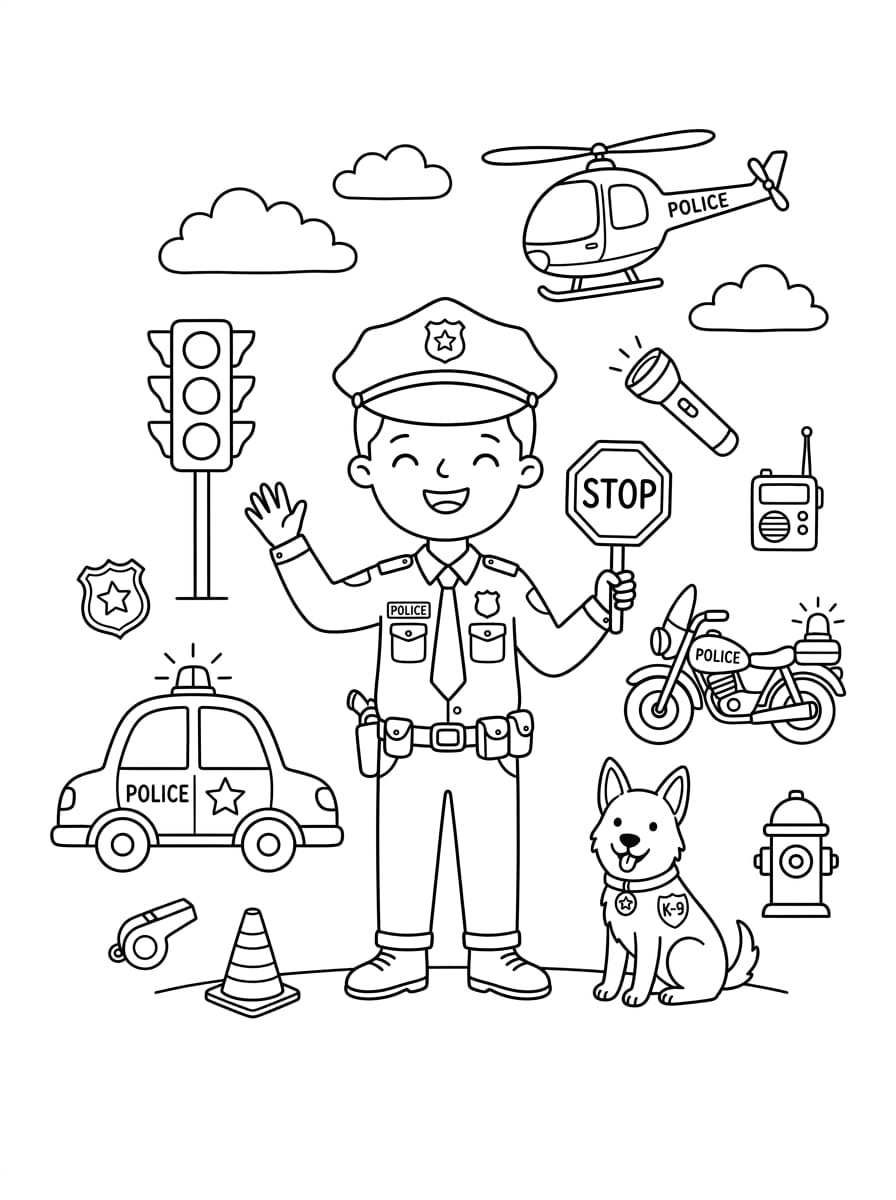 Kahraman Polis Boyama Boyama