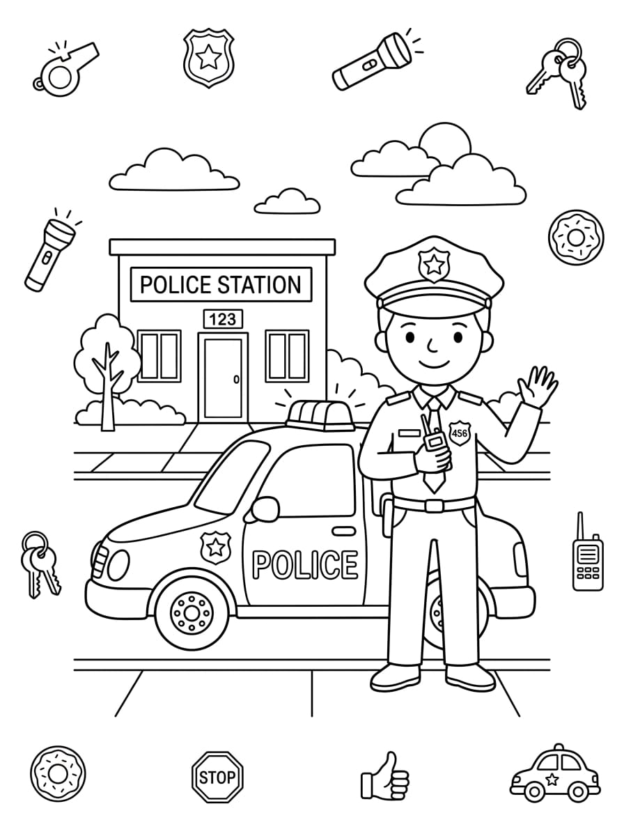 Polis Arabası Boyama Boyama