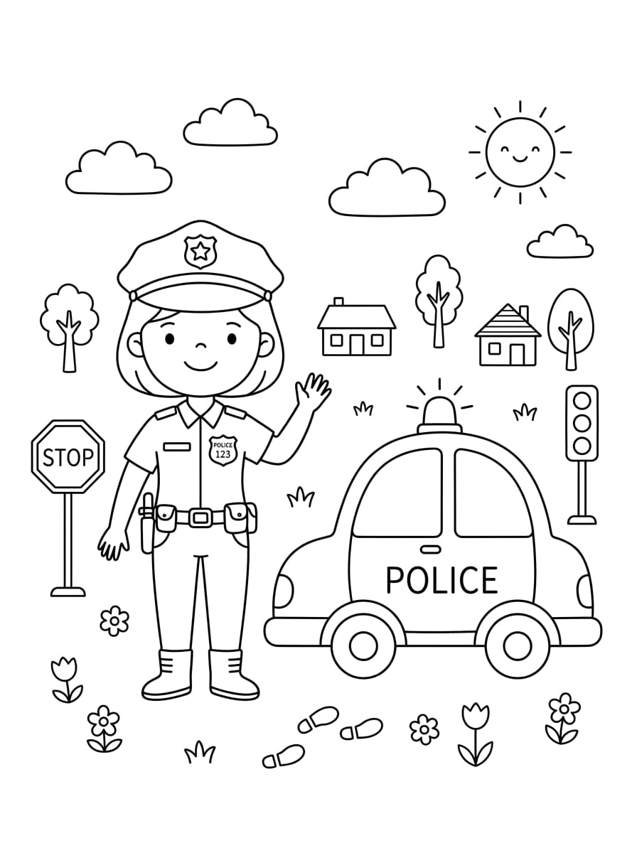 Okul Öncesi Polis Boyama