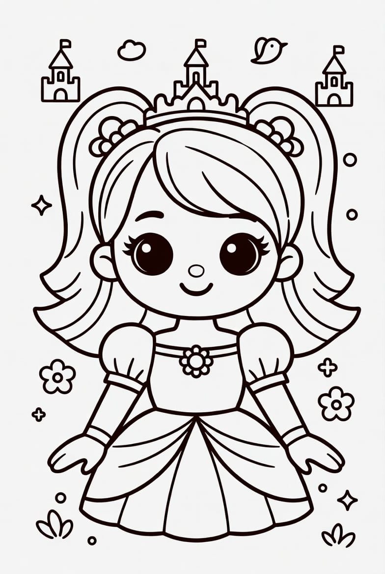 Sevimli Prenses Boyama Boyama