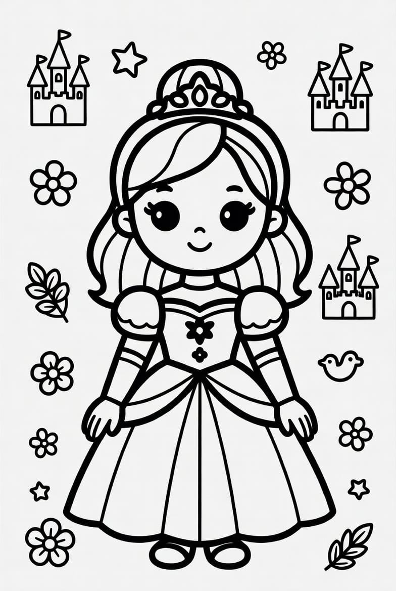 Masalsı Prenses Boyama Boyama