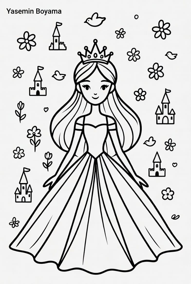 Güzel Prenses Boyama Boyama
