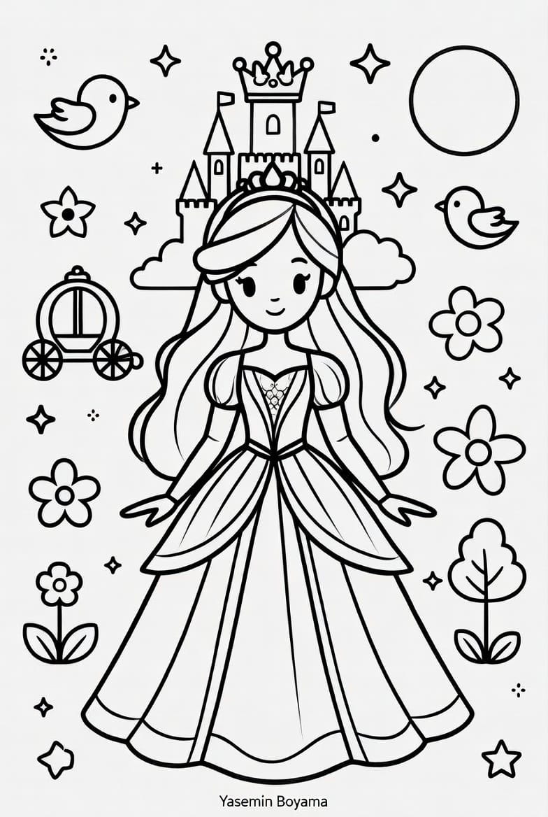 Gülen Prenses Boyama Boyama