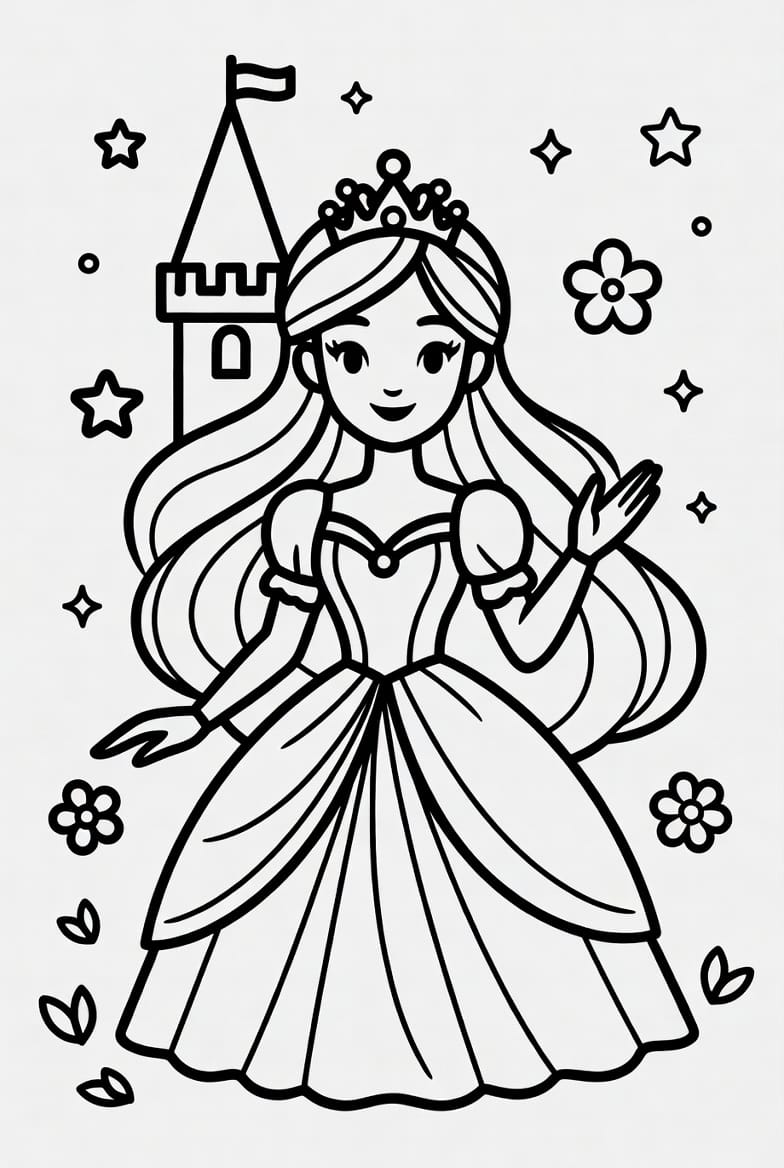 Sihirli Prenses Boyama Boyama