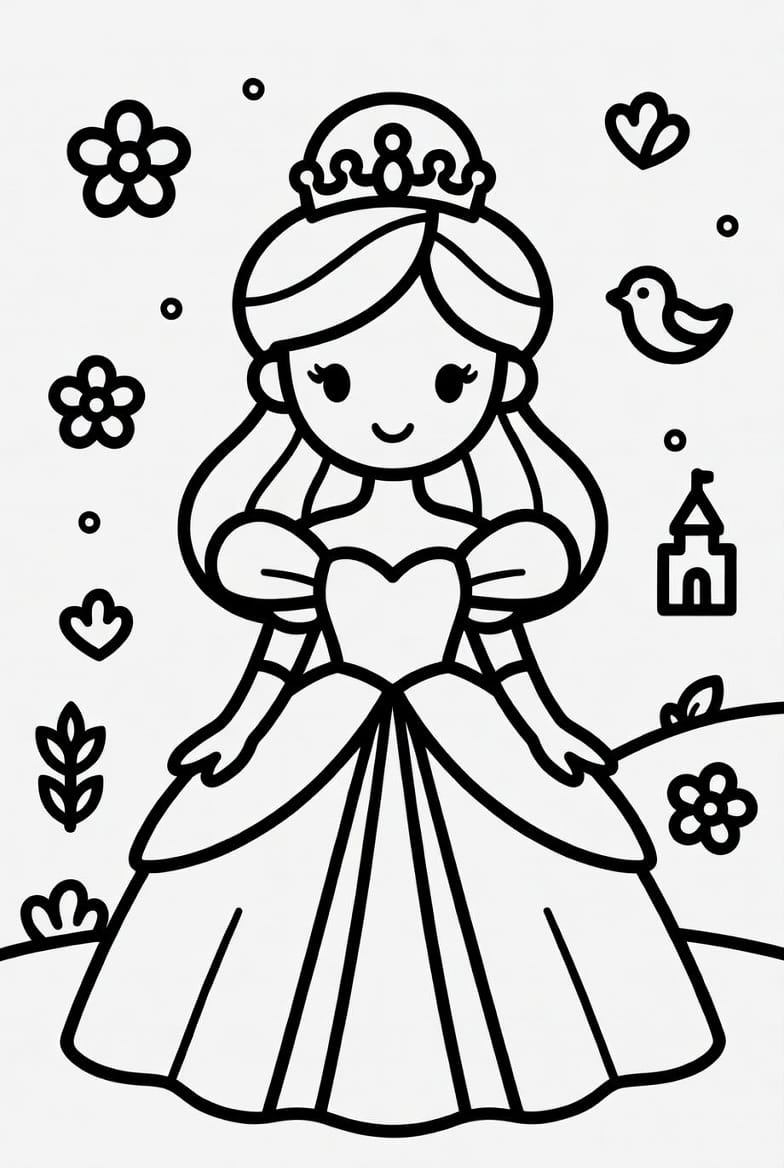 Şirin Prenses Boyama Boyama