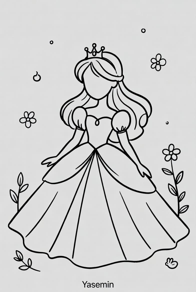 Zarif Prenses Boyama Boyama