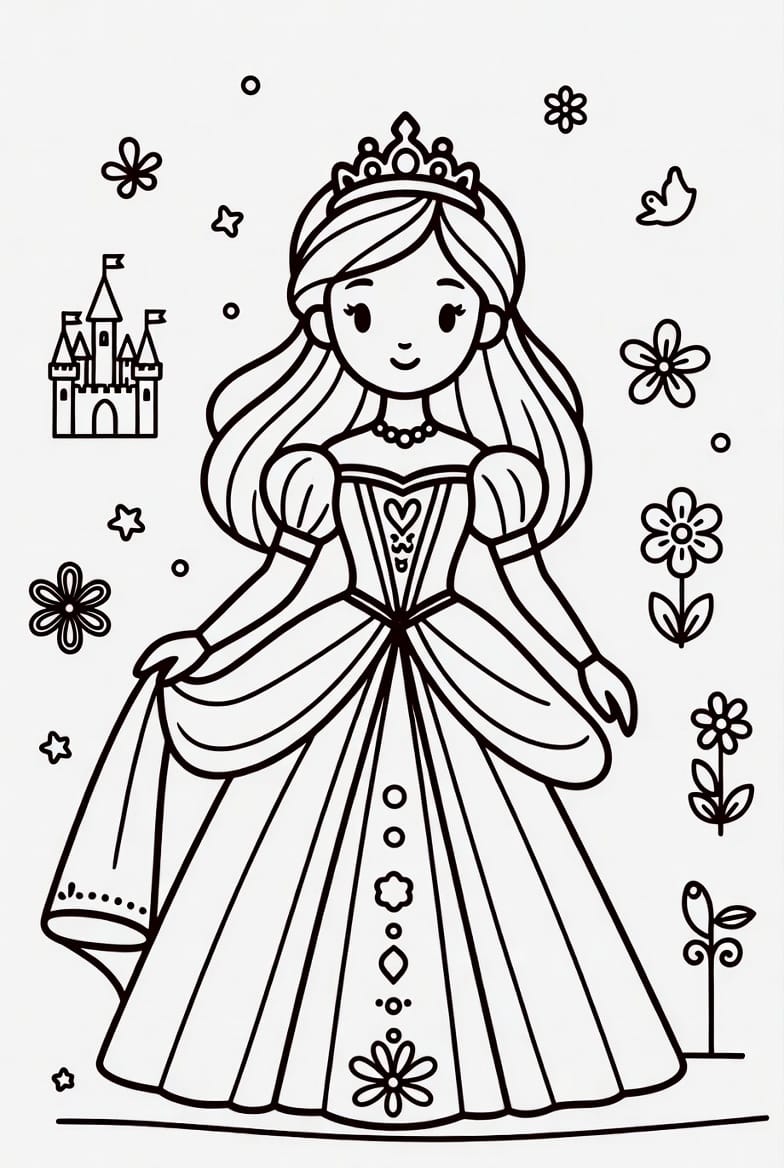 Kalpli Prenses Boyama Boyama