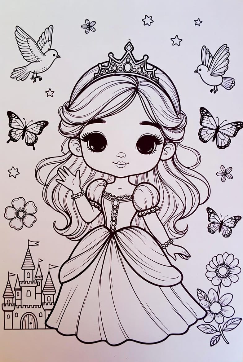 Çiçekli Prenses Boyama Boyama