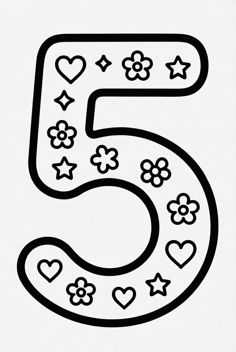 Beş (5) Sayısı Boyama Boyama