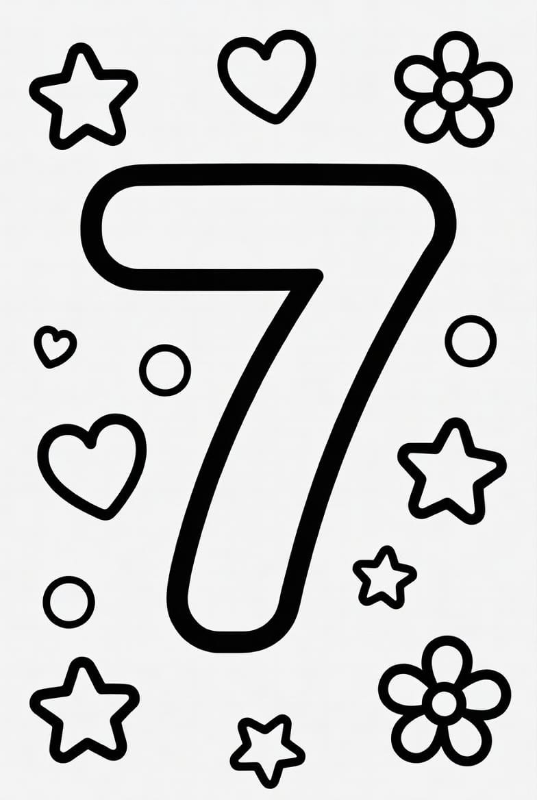 Yedi (7) Sayısı Boyama Boyama