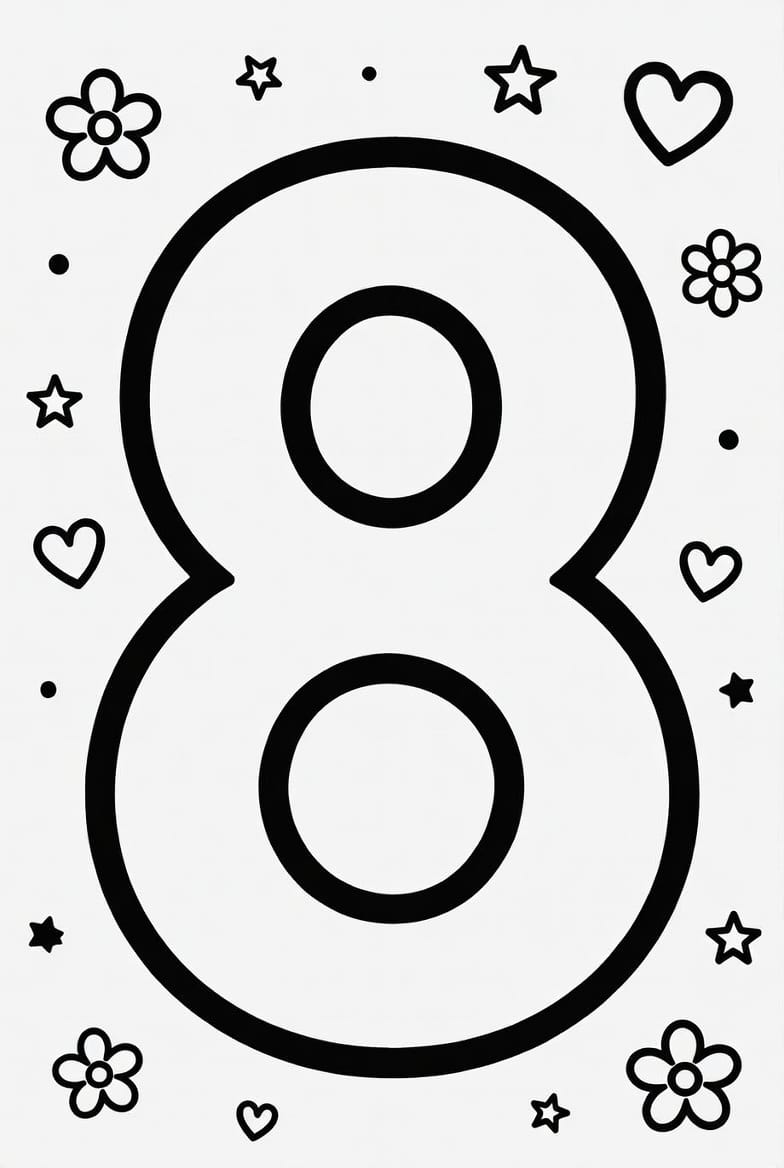 Sekiz (8) Sayısı Boyama Boyama