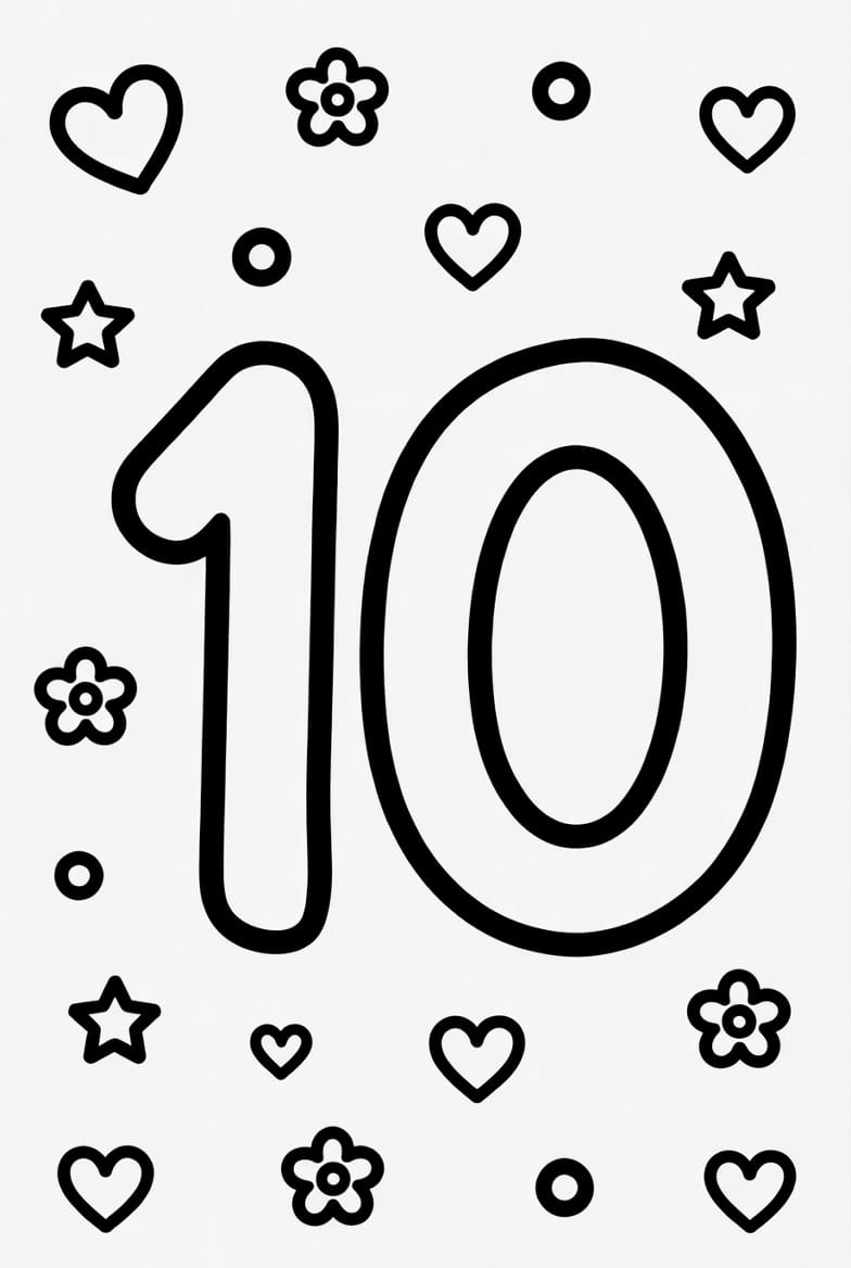 On (10) Sayısı Boyama Boyama