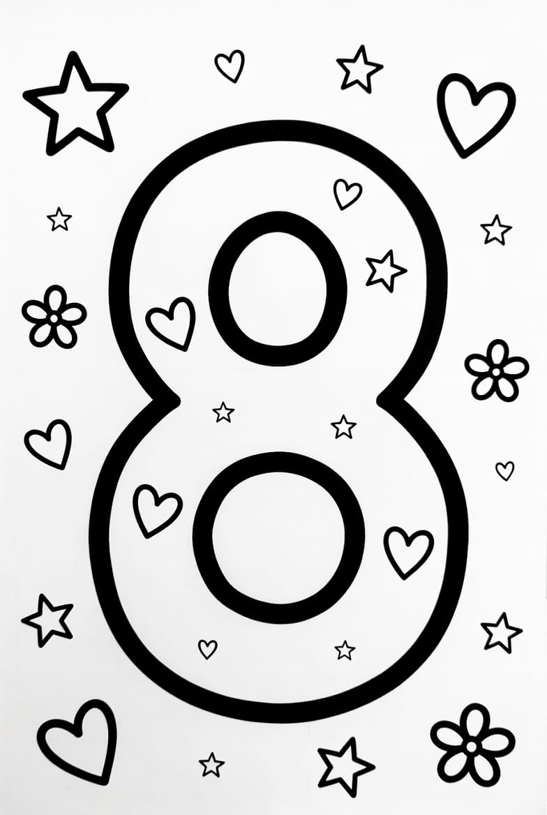 Sekiz (8) Rakamı Boyama Boyama