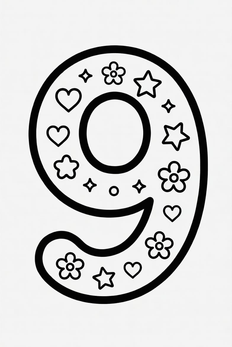 Dokuz (9) Rakamı Boyama Boyama