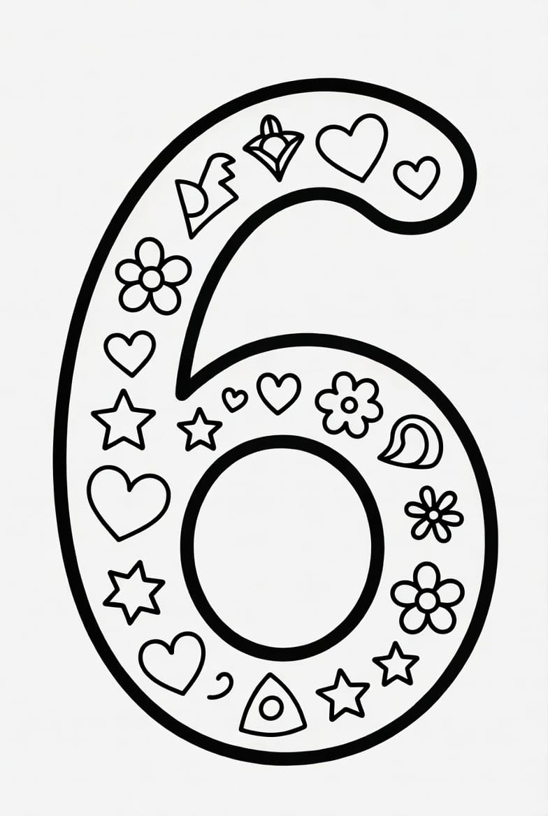 Altı (6) Rakamı Boyama Boyama