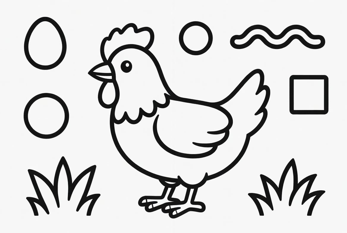 Sevimli Tavuk Boyama Boyama