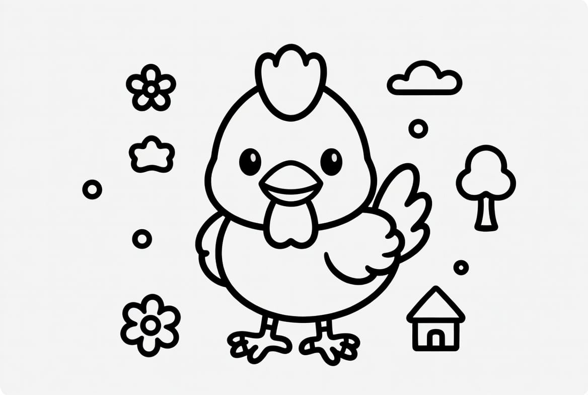 Komik Tavuk Boyama Boyama