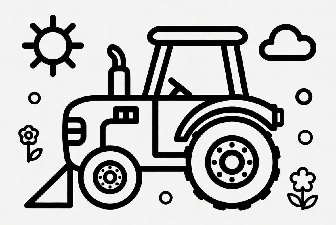 Çiftlik Traktörü Boyama Boyama